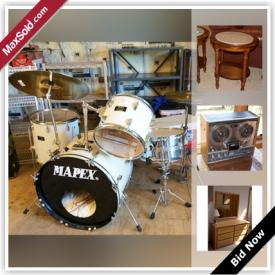 MaxSold Auction: This online auction features pool table with accessories, exercise equipment, Uniden radio scanner, office furniture, books, decor, leather sofa, Boston speakers, Mitsubishi 37 inch TV, JBL surround sound system, Galway Irish Crystal, kitchenware, Bissell Power Steamer Proheat, holiday decor, camping equipment, Thomas train set, record albums, mineral specimens, snow shoes, skis and much more!